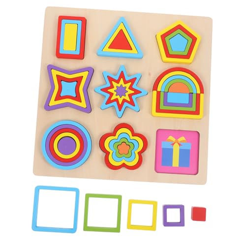 PHENOFICE 1 Satz Form Kognitive Paarung Kognitives Spielzeug Für Kinder Regenbogen-bausteine Formlernpuzzle Puzzle-Spielzeug Für Die Frühe Bildung Geometrieform Kognitives Spielzeug Holz von PHENOFICE