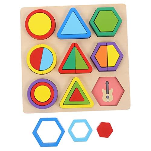 PHENOFICE 1 Satz Form kognitive Paarung Lehrmittelspielzeug Geometrie-Form-Baustein-Spielzeug Lehrspielzeug kognitives Spielzeug Puzzle mit geometrischen Formen Kinder Blöcke Holz von PHENOFICE