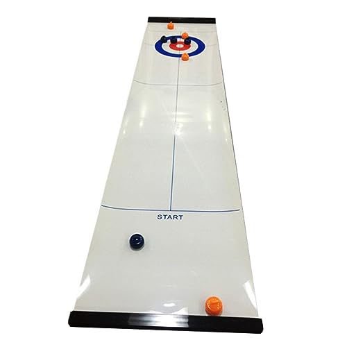 PHENOFICE 1 Satz Freizeitsport Spielzeug Indoor-Curling-Spiel Desktop-Spielzeug Puzzle-Spielzeug Kugelspielzeug Mini-Curling Curling-Spielzeug Curling-Spiel Für Kinder Mini-tischspiele Weiß von PHENOFICE