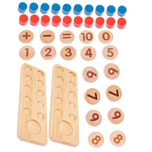 PHENOFICE 1 Satz Gegenspielzeug Rätsel Für Kinder Kinderspielzeug Mathematik-lernhilfen Für Kinder Kleinkind-Puzzle Kleinkindspielzeug Kleinkind Rätsel Homeschool-zubehör Hölzern von PHENOFICE