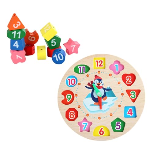 PHENOFICE 1 Satz Hölzerne Uhr Zahlenlernspielzeug -Puzzle Lernspielzeug Für Kinder Digitale Uhren Kinder Blockieren Spielzeuguhr Aus Holz Digitaluhr-Spielzeug Bausteinspielzeug Colorful von PHENOFICE