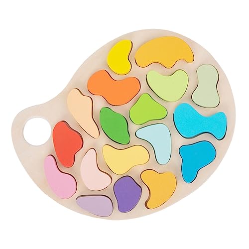 PHENOFICE 1 Satz Holz Palette Entwicklungsspielzeug Gehirnspielzeug Form Passendes Puzzle Montessori-Puzzle-Spielzeug Rätsel Für Kinder Spielzeug Für Kinder Kleinkindspielzeug Puzzlematte von PHENOFICE