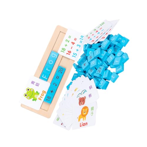 PHENOFICE 1 Satz Holzblock ABC Stapelblöcke Spielset für Kleinkinder Lernspielzeug Kinder lernspiel Kinder Puzzle Buchstabenspiel Block Spielzeug Holzspielzeug für Kinder hölzern Blue von PHENOFICE