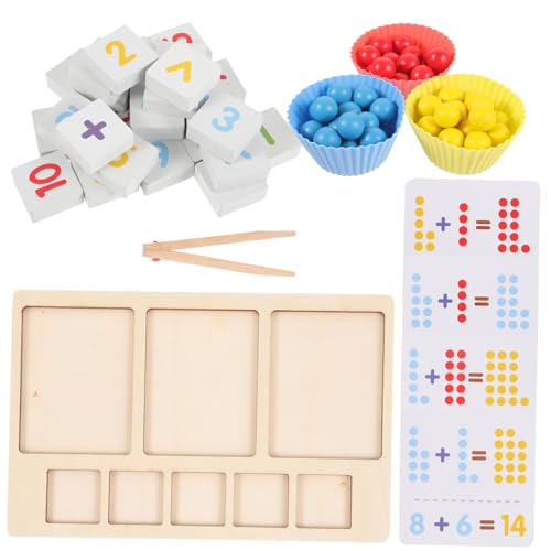 PHENOFICE 1 Satz Holzspielzeug Mathematisches Zugspielzeug Babyspielzeug Denksportblock Lernspielzeug Perlen Für Kinder Krippenspielzeug Für Kinder Perlenzählbrett Colorful Hölzern von PHENOFICE