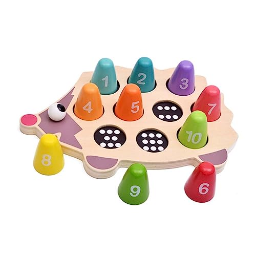 PHENOFICE 1 Satz Igel-Puzzle Vorschulrätsel Angelspiel zählen Zahlen-Matching-Puzzlespielzeug Kinder Puzzle rätselbuch Kinder Safe Toy Spielzeug Lernspielzeug aus Holz hölzern Colorful von PHENOFICE