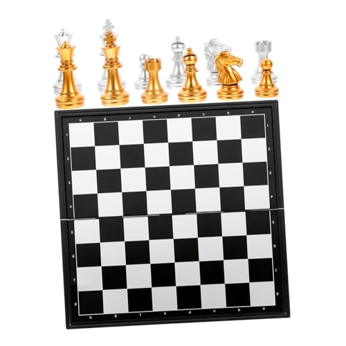 PHENOFICE 1 Satz Internationales Schach Indoor Reiseschach Faltbares Dame-Brettspiel magnetische Dame Schachbrett Kinder Schachbrett für Kinder Freizeitspiel Klappschachbrett Plastik von PHENOFICE