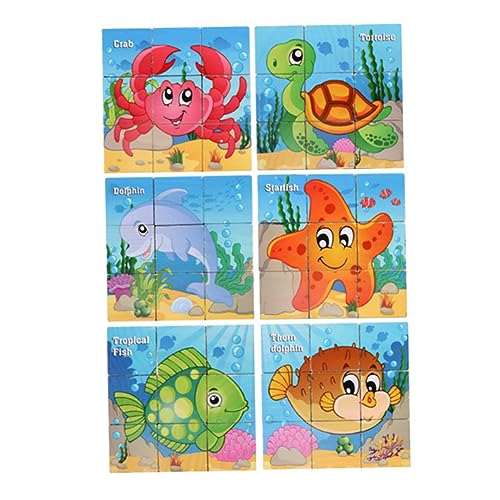 PHENOFICE 1 Satz Kinder Rätseln Spielzeug Pädagogisches Puzzle Cartoon-Puzzle Puzzlebrett Für Kinder Hölzern von PHENOFICE