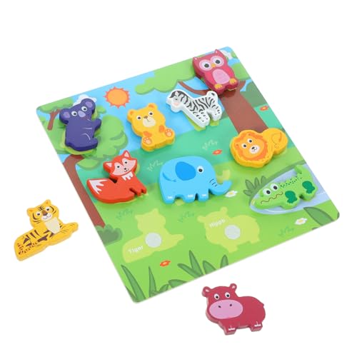 PHENOFICE 1 Satz Kinder lernspiel Kinder Puzzle tierpuzzle kindergeschenke adventsgeschenke Kinder Kleinkind-Puzzle Kleinkindspielzeug Cartoon-Rätsel Kinderspielzeug aus Holz von PHENOFICE