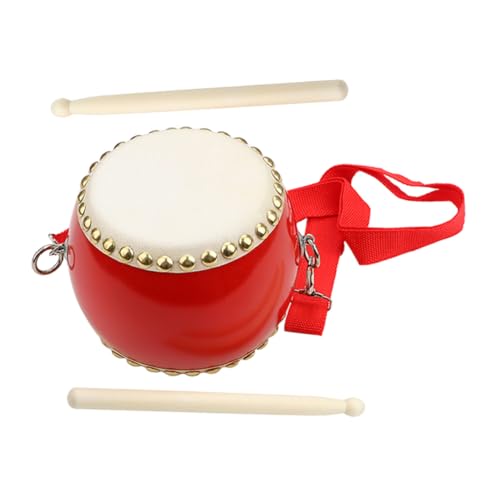 PHENOFICE 1 Satz Kindertrommelspielzeug Bühnenaufführungstrommel Handschlaginstrument Handtrommel Für Kinder Kleinkindtrommel Kindertrommel Party Jubel Requisiten Musiktrommel Rot Holz von PHENOFICE