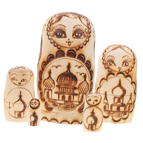 PHENOFICE Russische Nesting Dolls Spielzeug Kit Unvollendet Holz Matrjoschka Doppeladler Dekorative Set von PHENOFICE