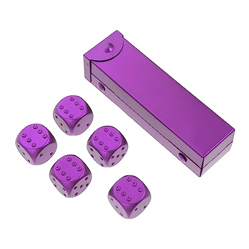 PHENOFICE 1 Satz Metallwürfel Zahlenwürfel Schaumwürfel Würfel Masse Geladene Würfel Würfeln Rollenspiel Würfel Würfelspiel-Requisite Desktop-Spielzeug Mini-würfel Aluminiumlegierung Violett von PHENOFICE