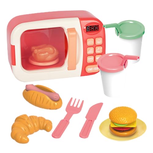 PHENOFICE 1 Satz Mikrowelle für Kinder Mikrowelle Spielen Lernspielzeug küchenspielzeug für Kinder Kitchen Toys for Mikrowellenherd Spielzeug Miniatur-Dekor Plastik rot von PHENOFICE