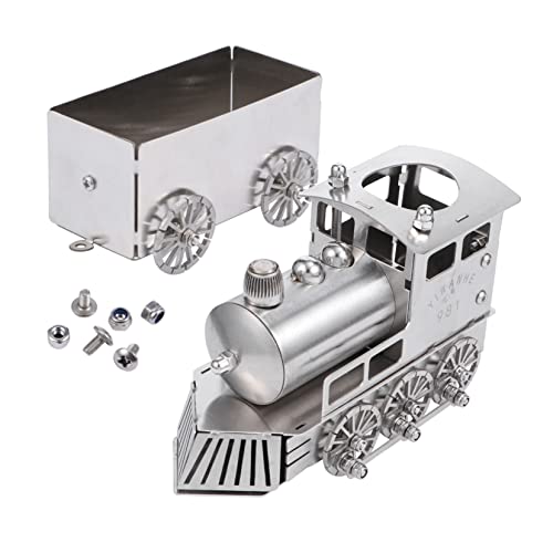 PHENOFICE 1 Satz Modelleisenbahn Schreibtischdekorationen Dampf Desktop-Zug Modell Der Lokomotive Modellbausatz Für Mechanischen Zug Fahrzeugbau Vintage Zugdekoration Rostfreier Stahl Silver von PHENOFICE