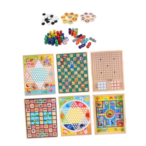 PHENOFICE 1 Satz Multifunktionales Schachspielzeug Damespiel Spielzeug Eltern Kind Schachspiel Dominosteine ​​Spielzeugturnier Schachspielbrett Ludo Spiel Brettspiele Tragbares von PHENOFICE