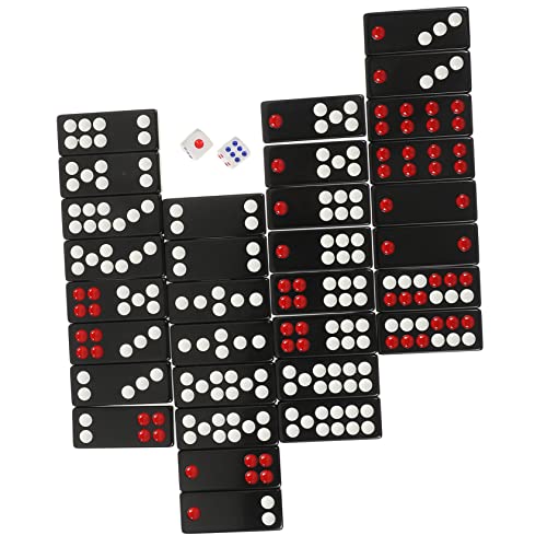 PHENOFICE 1 Satz Pai Gow Dominosteine Mahjong-Tisch Kartenspiel geheimes Brettspiel Spiele chinesischer Paigow-Bausatz chinesische Paigow-Fliesen Paigow-Fliesen-Set Paigow-Kit Melamin Black von PHENOFICE