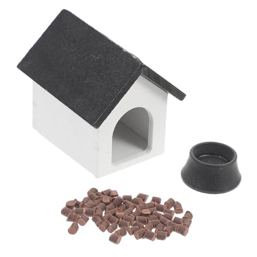 PHENOFICE 1 Satz Puppenhaus Hundehaus Mini-deko-zwinger Mini-hausmöbel Miniatur Zwinger Miniatur-möbelornament Hauszubehör Mini Mini-möbel Mini-möbelmodelle Miniaturmöbel Plastik Black von PHENOFICE