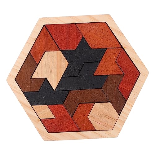 PHENOFICE 1 Satz Puzzle-Bausteine Tangram Kinder Puzzle Kinder laubsäge Puzzle für Kinder Spielzeug Rätsel zum frühen Lernen Sechseck-Puzzle Umweltfreundliche Farbe auf Wasserbasis von PHENOFICE