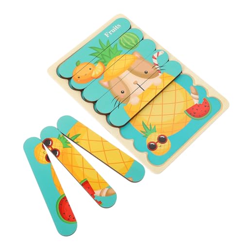 PHENOFICE 1 Satz Puzzle für Kinder Rätsel für Kinder Spielzeug für Babys Kinderspielzeug Babyspielzeug Kinderpuzzle Rätsel für Kleinkinder Gemüse-Obst-Puzzlespielzeug aus Holz hölzern von PHENOFICE