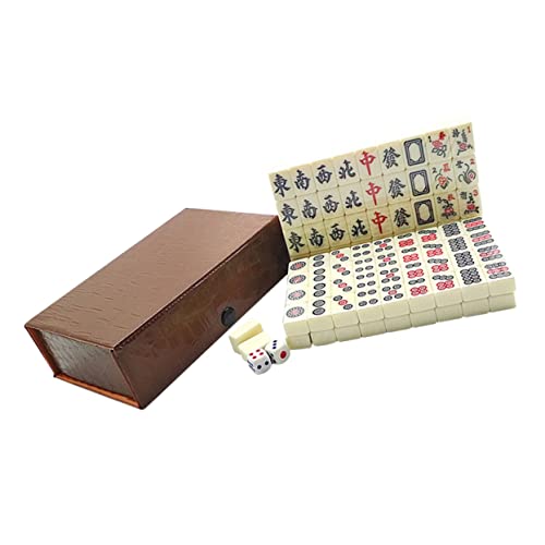 PHENOFICE 1 Satz Reise Freizeit Mahjong Klassisches Spielzeug Mini-Mahjong-Spiel Reise Schachbrett Miniatur Chinesisches Mahjong Tragbares Reise-Mahjong-kit Miniaturbausatz Jongg Acryl von PHENOFICE