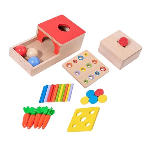 PHENOFICE Tangram Kinder Motorikspielzeug Baby 1 Satz Rollendes Ballspielzeug Für Sensory Toys Holzspielzeug Sensorisches Farberkennung Lernspielzeug Aus Holz Kleinkinder Hölzern von PHENOFICE