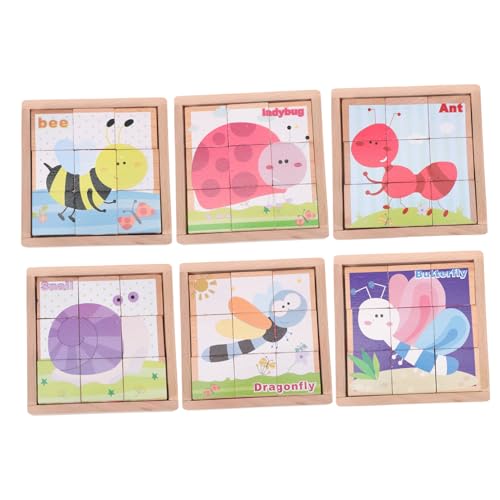 PHENOFICE 1 Satz Sechsseitige Malbausteine Kleinkindspielzeug Bausteine ​​für Kinder Puzzle-Montessori-Spielzeug Kreatives Rätsel Kindergarten Sortierrätsel Kinderspielzeug Puzzle-Block Holz von PHENOFICE