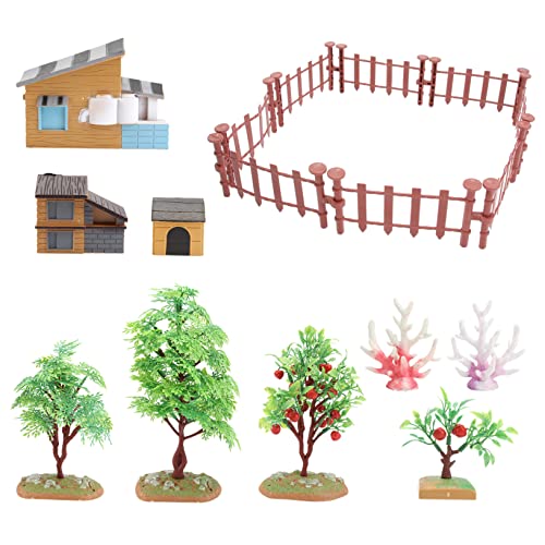 PHENOFICE 1 Satz Simulierte Landwirtschaft Und Ranch Kinder Tylonal Tiere Spielzeug Figuren Für Kinder DIY-Kits Mini-gartenset Miniatur-bauernhofzaun Pflanzenzaun Miniaturfiguren Hausmodell von PHENOFICE