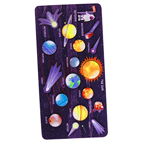 PHENOFICE 1 Satz Sonnensystem-Puzzle Modelle des Sonnensystems Bodenrätsel für Kinder Planeten Puzzles Weltraumspielzeug Kinderpuzzle Vorschulspielzeug Weltraumkognitionsspielzeug hölzern von PHENOFICE