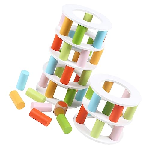 PHENOFICE 1 Satz Spielzeug Bauen Kinder holzspielzeug stapelspielzeug Spielzeug stapeln Stapler-Entwicklungsspielzeug Holzblock-Stapelspiel stapelbares Balancierspielzeug Holzblöcke hölzern von PHENOFICE