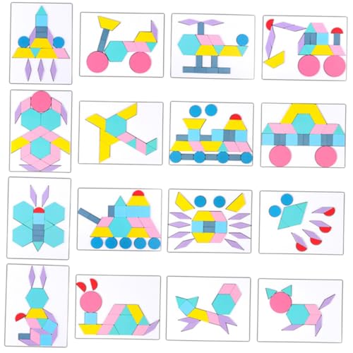 PHENOFICE 1 Satz Tangram Holzpuzzle Für Kinder Puzzle-Brett Blockpuzzles Für Kleinkinder -Puzzle Rätsel Für Kinder Bunte Puzzles Für Kleinkinder Rätsel Für Babys Hölzern Colorful von PHENOFICE