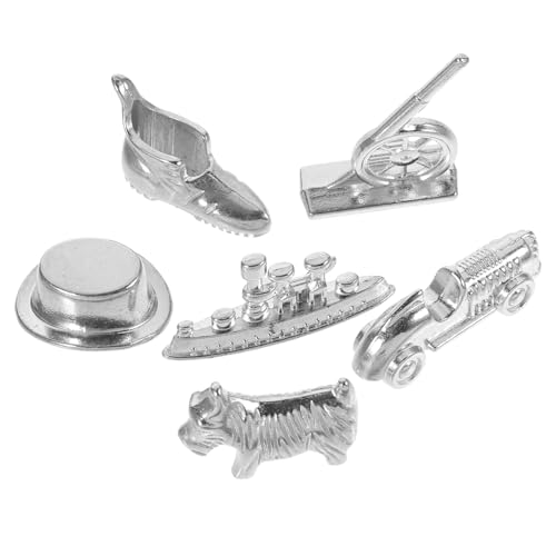 PHENOFICE 1 Satz Teilesatz Monopol Schachfiguren Zubehör für Brettspiele Brettspielmarken sammlerstücke Chess Pieces Spielsteine Ersatz für Brettspiele Spielzubehör Aluminiumlegierung Silver von PHENOFICE