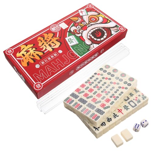 PHENOFICE 1 Satz Tragbares Mini-Mahjong Mahjong Reisespielzeug Mahjong für unterwegs Tragbares Mahjong-Set Mini-Mahjong-Set mit sicherer Verarbeitung Interessantes Mahjong-Kit Mahjong-Spiel von PHENOFICE