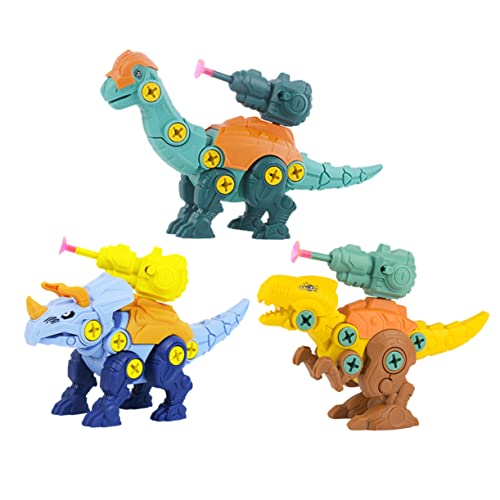 PHENOFICE 1 Set Dinosaurier Spielset Mit Kombinierbaren Spielzeugen Und Flexiblen Saugnäpfen Lernspielzeug Für Inklusive Triceratops Und Brachiosaurus Für Kreatives Und von PHENOFICE