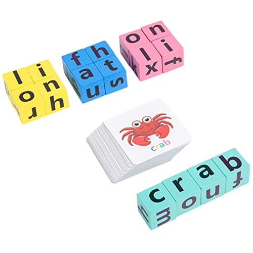 PHENOFICE 1 Satz Wortbuchstabierspiel Puzzle für Kleinkinder Kinderrätsel Kinder entwicklung kindliche entwicklung Funny Toys Englische Wörter Lernen Karten Kindererziehungsspielzeug hölzern von PHENOFICE