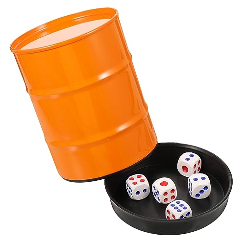 PHENOFICE 1 Satz Würfelbecher-Set Dekore Für Würfelspiele Tasse Gepolsterter Würfelbecher Würfelspiel Shaker Würfelbecher Für Party Ktv Spiel Würfelbecher Spielwürfelbecher Orange Plastik von PHENOFICE