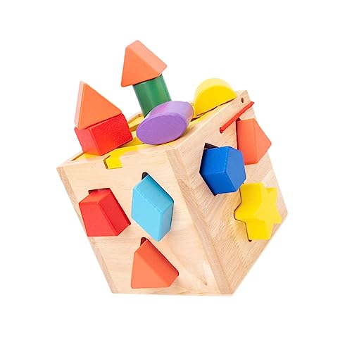 PHENOFICE 1 Satz Zwölf-Loch-Intelligenzbox spaß Kinder einschenker boytoy stapelwürfel Form bausteine ​​Spielzeug geometrische Formblöcke Lernspielzeug Form passende Blöcke hölzern Colorful von PHENOFICE