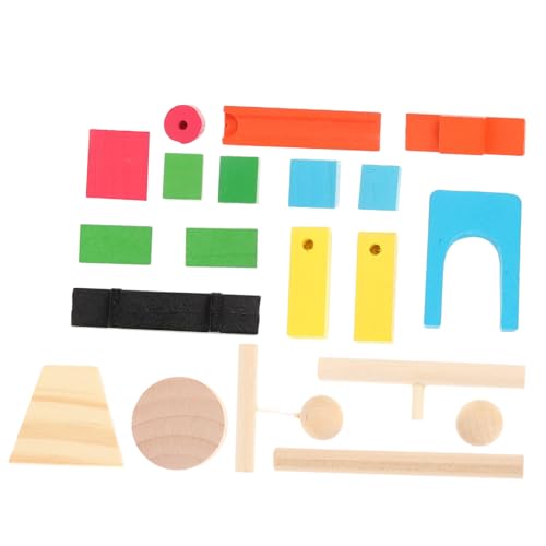 PHENOFICE 1 Set 19 Stück Domino Mechanismus Kinderbausteine Bausteine ​​Für Kleinkinder Stapelsteine Spiele Zugblöcke Domino Stapelspielzeug Kinderspiel Domino Autospielzeug Holz von PHENOFICE