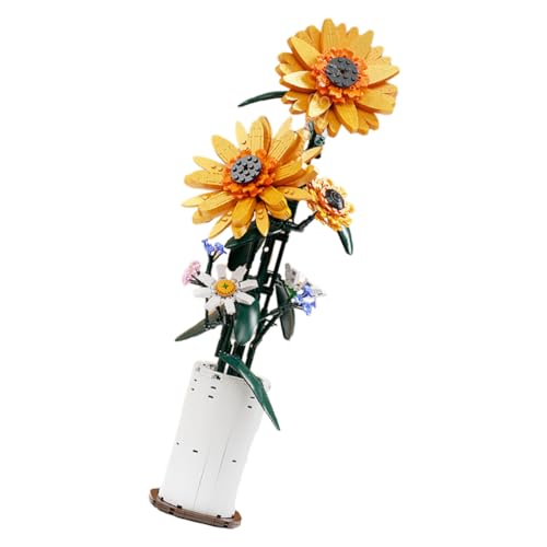 PHENOFICE 1 Set Baustein Blumenspielzeug Baublumen Kinderspielzeug Blumenstapelspielzeug Lustige Bausteine ​​Heimdekorationen Blumenbauspielzeug Blumenbausteine ​​Simulationsblume von PHENOFICE