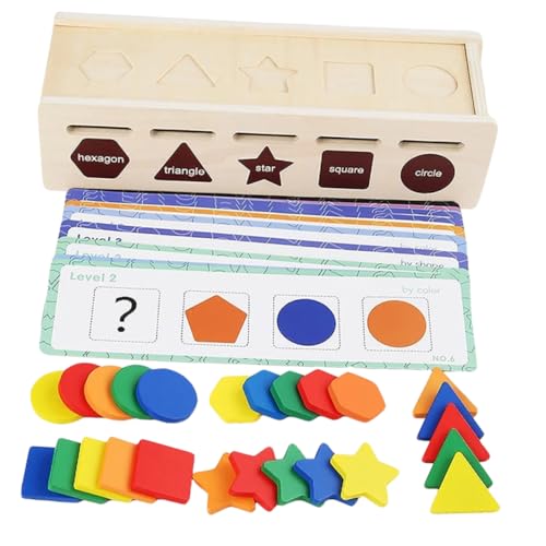 PHENOFICE 1 Set Formsortierung Holzspäne Frühe Pädagogische Blockpuzzles Spielzeuge Lustige Montessori Spielzeuge Farbsortierspielzeuge Form Passendes Puzzle Form Passendes Spielzeug von PHENOFICE