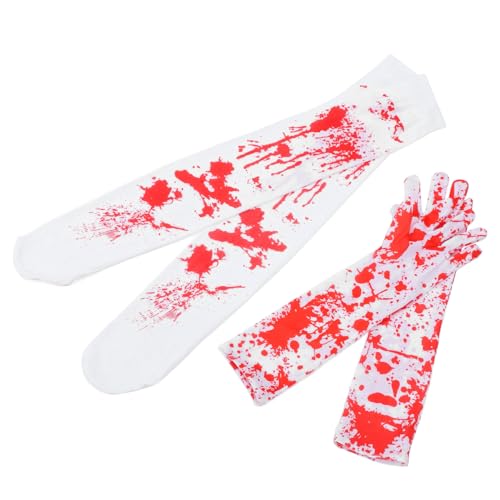 PHENOFICE 1 Set Halloween Blutfleck Set Halloween Dekoration Halloween Kostüme Kostüm Für Halloween Cosplay Versorgung Blutbefleckte Handschuhe Cosplay Blutkostüm Handschuhe von PHENOFICE