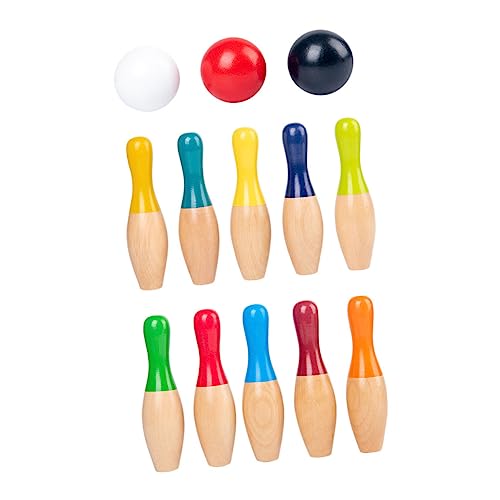 PHENOFICE 1 Set Holz Bowlingkugel Mädchenspielzeug Familie Brettspiele Kinder Bowling Kinderspielzeug Werfen Sportspielzeug Kinderspielzeug Jungen Sport Bowlingspielzeug von PHENOFICE