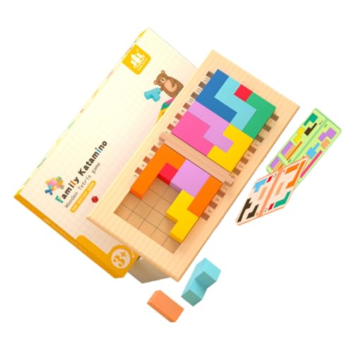 PHENOFICE 1 Set Holzblock Montessori Tangram Farbsortierspielzeug Stapelspielzeug Balancierspielzeug Kinderpuzzles Hand Auge Puzzlespielzeug Lernspielzeug Für Kleinkinder Bausteinspielzeug von PHENOFICE