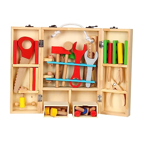 PHENOFICE 1 Set Kinder Werkzeugkasten Kinderspielzeug Kinderspielzeug Holz Wartungswerkzeug Spielzeug Konstruktionsspielzeug Kinder Reparaturwerkzeug Spielzeug Technik von PHENOFICE