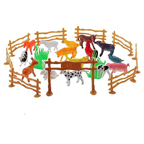 PHENOFICE 1 Set Kleines Nutztier Modell Set Puppenhaus Tierfiguren Mini Bauernhof Spielzeug Miniatur Tierfiguren Miniatur Bauernhof Werkzeuge Mini Bauernhof Requisiten Modelle von PHENOFICE