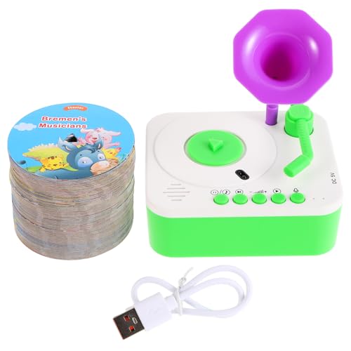 PHENOFICE 1 Set Kleinkind-Phonograph, Musikspielzeug Mit Geschichte Und Musik, Spielkarte, Kinder-grammophon Mit Lernkarten, Musik-hörspielzeug Für Kinder von PHENOFICE