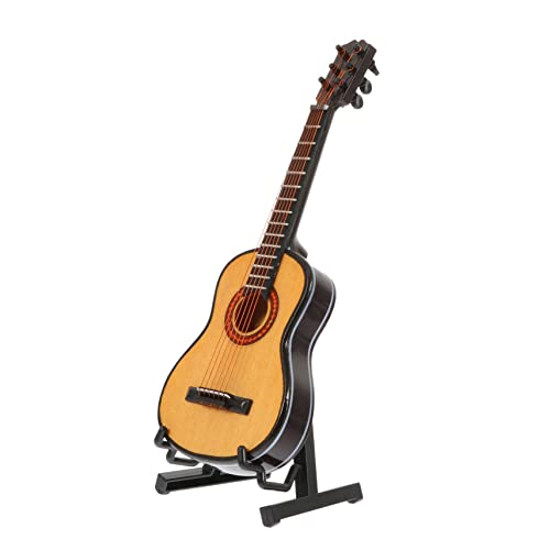 PHENOFICE 1 Set Miniatur Holzgitarren Modell Für Kinderzimmer Dekoration Mini Gitarren Für Puppenhaus Und Schreibtischgestaltung Ideales Für Musikliebhaber von PHENOFICE