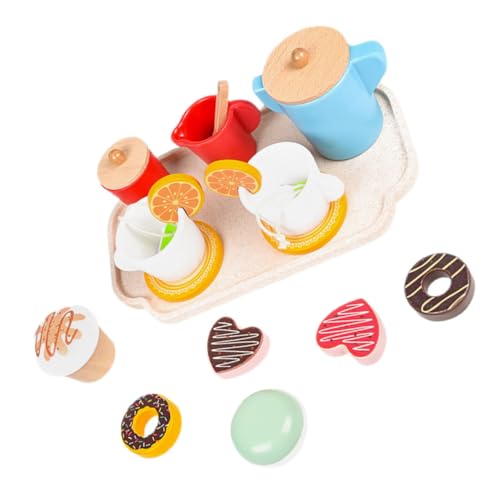 PHENOFICE 1 Set Nachmittagstee Spielzeug Aus Holz Simulation Von Essen Und Dessert Rollenspiel Küchenspielzeug Für Kinder Ideales Zubehör Für Die Kinderküche Teeservice Für Kreative von PHENOFICE