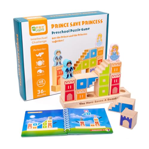 PHENOFICE 1 Set Prinz Rettung Prinzessin Bausteine Geometrisches Stapelspielzeug Stielspielzeug Prinzessinnenschloss Puzzle Spielzeug Für Kinder Puzzle Spiel Prinzessin Spielzeug von PHENOFICE