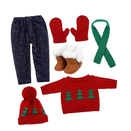 PHENOFICE Weihnachtskleidungs-Set Für Puppen Mit Pullover Schal Und Mütze Aus Baumwollmaterial Für Mini-Puppen PHENOFICE Weihnachtskleidungs-Set Für Puppen Mit Pullover Schal Und Mütze Aus Baumwollmaterial Für Mini-Puppen von PHENOFICE