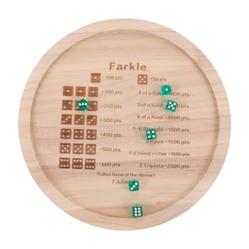 PHENOFICE 1 Set Würfeltablett Kleine Würfel Kleines Holzwürfelspiel Würfelhalter Farkle Würfelspielzubehör Farkle Würfelplatte Würfel Farkle Tablett Holzspielwürfel Farkle Würfel von PHENOFICE