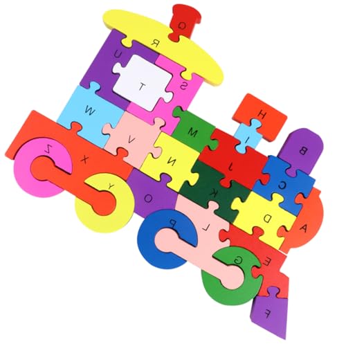 PHENOFICE 1 Stück 26 Puzzle- aus Holz für kinderspielzeug Pädagogisches buchstabenpuzzle Lernspielzeug Puzzlematte Bausteinspielzeug rätseln Bambus von PHENOFICE